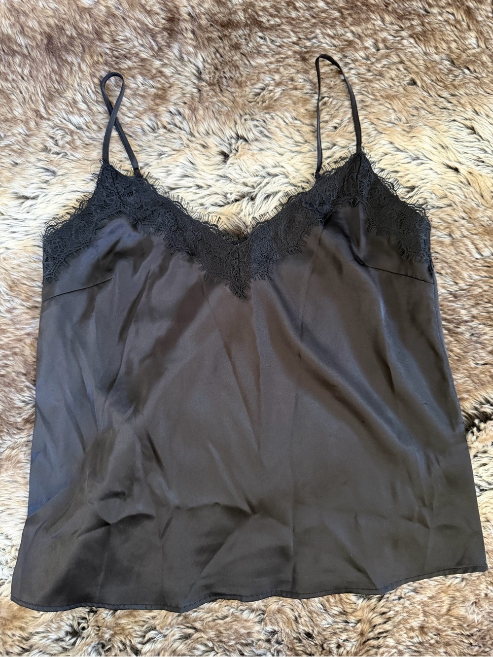 Forever 21 Black Lace-Trim Cami Top